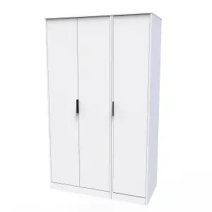 Fuji 3 Door Wardrobe in White Matt (Ready Assembled)