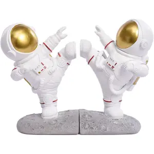 Karate High Kick Martial Arts Astronaut Bookends