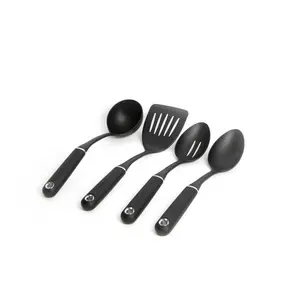 4pc Nylon Kitchen Utensil Set including Ladle, Slotted Spoon, Cooking Spoon and Slotted Turner.