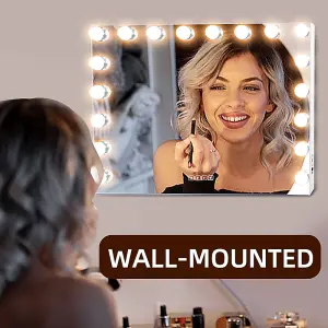 Matteo Hollywood Vanity Mirror Makeup Mirror 18 LED Dimmable Bulbs 3 Colour Bedroom Cosmetic Mirror Table and Wall MT008058-2