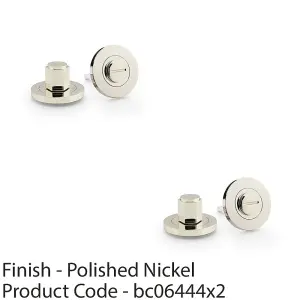 2 PACK - Industrial Hex Thumbturn & Release Lock - Polished Nickel - Bathroom Door WC