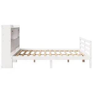 Berkfield Bookcase Bed without Mattress White 180x200 cm Super King Solid Wood Pine