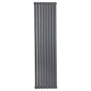 Right Radiators 1800x472mm Vertical Double Oval Column Designer Radiator Anthracite