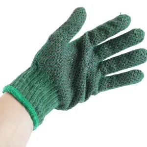 Garden Gloves Rubber Dot Grip Strech  Tools Accessories  2 One Size Green