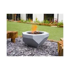 Field & Flame Rhoda Wood Burning BBQ Fire Pit in Concrete Grey 26744