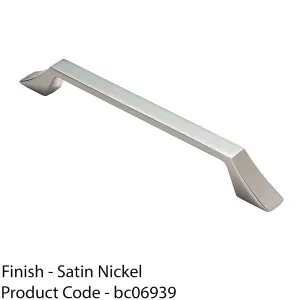 Angular Kitchen Pull Handle Satin Nickel 160mm Centres Shaker Cabinet Drawer