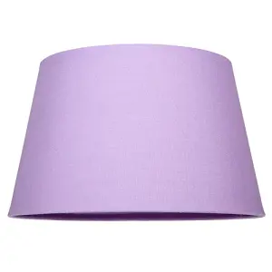 Traditional 30cm Soft Lilac Linen Fabric Drum Table/Pendant Shade 60w Maximum