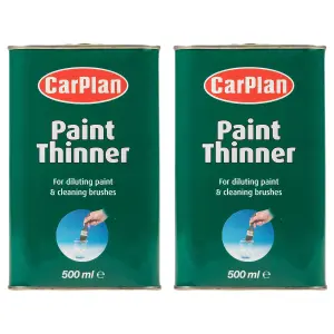 Carplan Paint Thinners For Diluting Paint & Cleaning Brushes 500ml x2