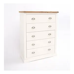 Cosenza 5 Drawer Chest of Drawers Chrome Cup Handle