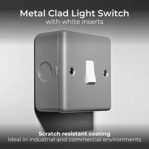 BG Metal Clad 20A Industrial Single Switch, 2 Way, Scratch Resistant