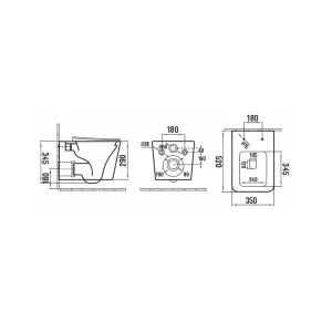 Bubly Bathrooms™ White Square Rimless 2.0 Wall Hung Toilet Pan & Soft Close Seat - Hidden Fixation