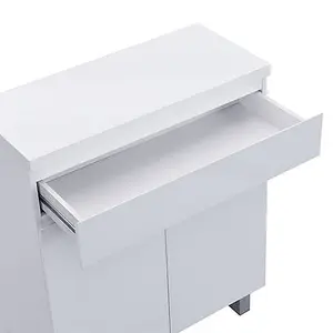 Sydney High Gloss Shoe Cabinet With 2 Door 1 Drawer In White