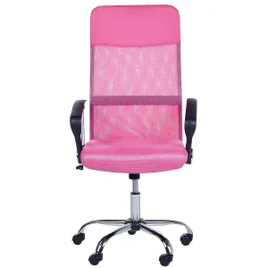 Beliani Minimalist Office Chair Pink DESIGN