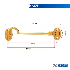 XFORT 100mm Polished Brass Cabin Hook