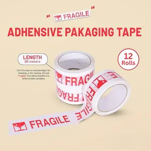 Durable Fragile Tape Secure Your Packages with Care 48mm x 66M (12 Rolls)