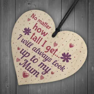 Red Ocean Mummy Mum Birthday Gifts From Daughter And Son Christmas Gifts For Women For Her Wooden Heart Sign