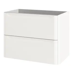 GoodHome Nevado Standard Matt White Wall-mounted Bathroom Vanity unit (H) 600mm (W) 800mm