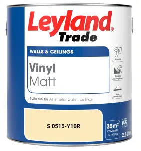 Leyland Trade Vinyl Matt Walls & Ceilings Emulsion Paint (S 0515-Y10R) 2.5L