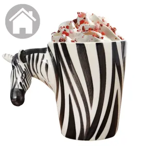 Zebra Mugs Set Coffee & Tea Cup Pack of 4 by Laeto House & Home - INCLUDING FREE DELIVERY