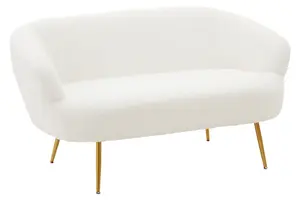 Yazmin Two Seat Sofa With Gold Finish Legs