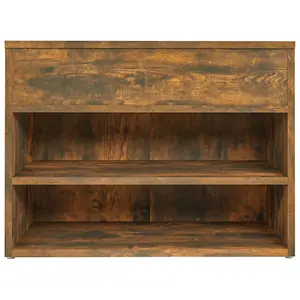 Berkfield Shoe Bench Smoked Oak 60x30x45 cm Engineered Wood