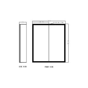 UK Home Living Avalon - PRICE REDUCED -LED Mirror Cabinet W/Demister Pad & Shaver Socket 600x700mm