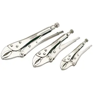 Draper Curved Jaw Self Grip Pliers Set 3 Piece 14040