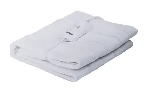 60W 3 Heat Setting Double Electric Blanket - White