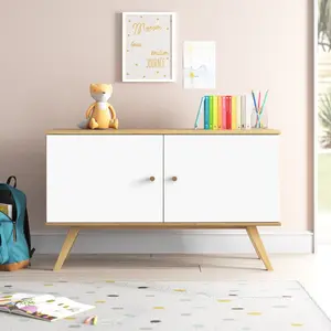 Horta 120Cm Wide Sideboard Oak/White