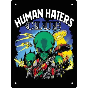 Grindstore Human Haters Club Tin Mini Plaque Black/White/Blue (One Size)