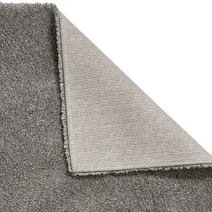 Grey Plain Shaggy Modern Plain Easy to Clean Rug Soft For Dining Room -200cm X 290cm