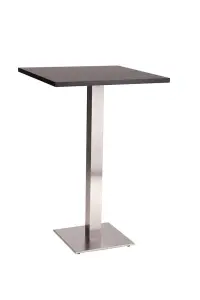 Daniella Square Table Base Square Laminate Table Top Black Medium Poseur Black 500 x 500mm Square