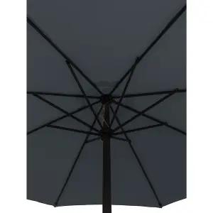 Birchtree Garden Parasol  Crank Patio Sunshade Umbrella Aluminium 3.3M Grey