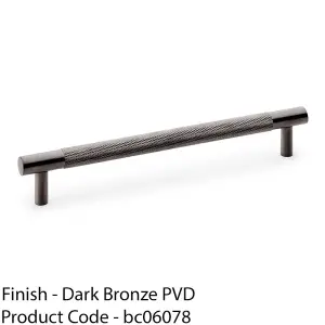 Knurled T Bar Door Pull Handle - Dark Bronze - 160mm Centres Premium Drawer