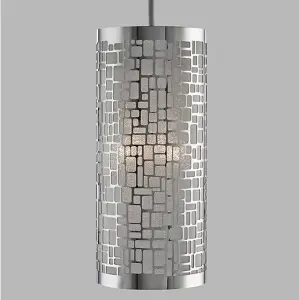 PEACE - CGC Chrome Silver Metal Cut Out Lampshade Easy Fit Pendant Shade