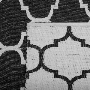 Reversible Area Rug 160 x 230 cm Black and White ALADANA