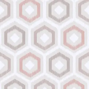 Arthouse Ikat Geo Blush Wallpaper