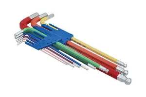 Laser Tools 7869 9pc Colour Coded Hex Key Set Ball End Metric 1.5-10mm