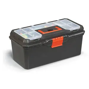 Dekton 16 Inch ToolBox Storage Case Removable Tray Carry Handle DIY Organiser