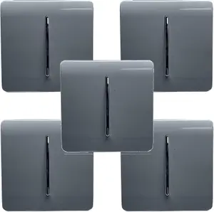 Trendi Modern 1 Gang 1 or 2 way Screwless Rocker Light Switch in Warm Grey (Pack of 5)