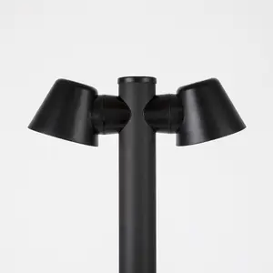 Luminosa Cone Outdoor Twin Bollard Black, IP54