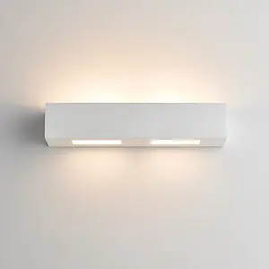 Luminosa Box 2 Light Indoor Plaster Wall Light White, Paintable, G9