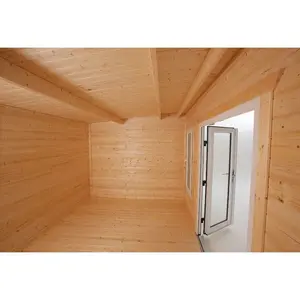 14 ft. W x 18 ft. D Power Central Doors Pent Notched Logs Log Cabin (18x14)