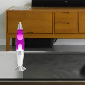 Innoteck 13" Soothing Motion Lava Lamp - White Lava, Purple Liquid