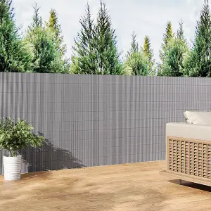 100cm W x 300cm L Sun-blocked Privacy Fence Screen Panels Light Grey