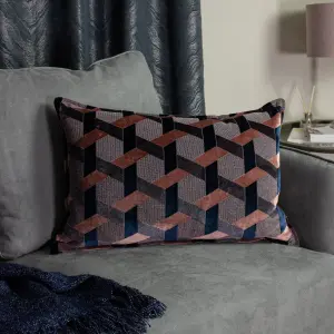 Paoletti Delano Velvet Jacquard Feather Rich Cushion