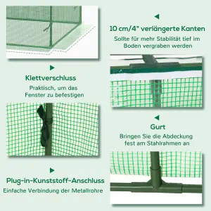 Outsunny Portable Greenhouse Outdoor Growhouse with 4 Windows for Plants, Green