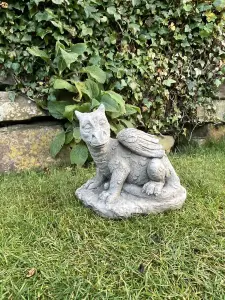 Stone Cast 'Dozing Dragon' Small Outdoor Ornament