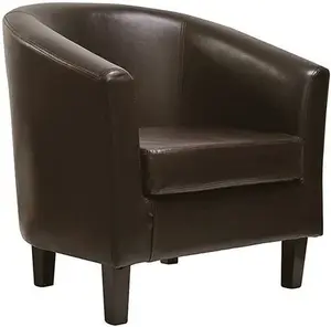 Faux Leather Tub Chair Armchair Club Chair Dining Living Room & Cafe Brown