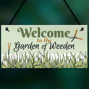 Red Ocean Garden Of Weeden Funny Novelty Garden Shed Hanging Sign Home Decor Plaque Friendship Gifts